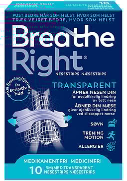 Breathe Right Næsestrips Transparent 10 stk
