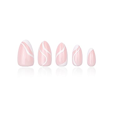 DUFFBEAUTY Instant Pro Press-on Manicure Milky Swirl, Medium Almond