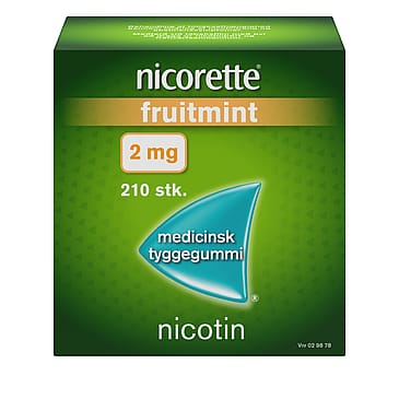 Nicorette® Fruitmint 2 mg medicinsk tyggegummi 210 stk.