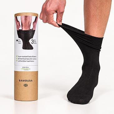 BAMBUSA Loose-fit strømper 3-Pak Sort 37-46