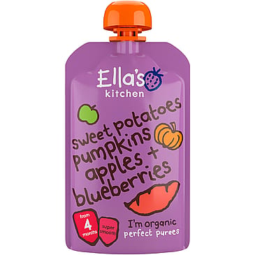 Ella's Kitchen Babymos søde kartofler,græskar æble & blåbær (4 mdr) Ø 120 g