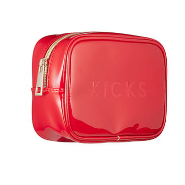 KICKS Beauty Small Boxy Make Up Bag Red