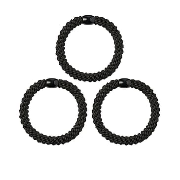 KICKS Beauty Woven Hair Ties 3-pack Black