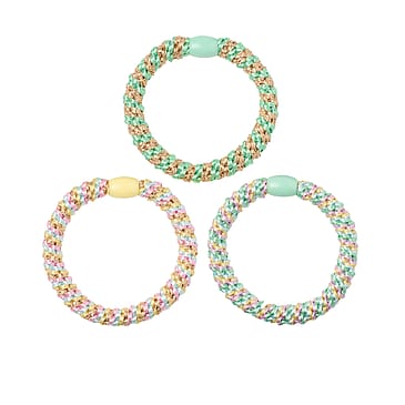 KICKS Beauty Woven Hair Ties 3-pack Green
