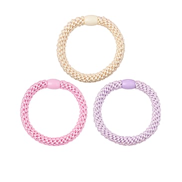 KICKS Beauty Woven Hair Ties 3-pack Pastel