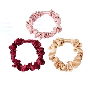 KICKS Beauty Slim Scrunchies 3-pack Burgundy Mix