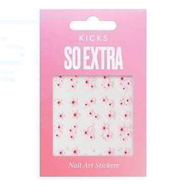 KICKS Beauty Nail Stickers Flowers Pink
