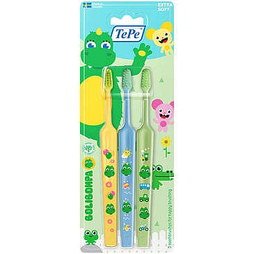 TePe Mini™ Bolibompa Extra Soft Tandbørste 3-pak