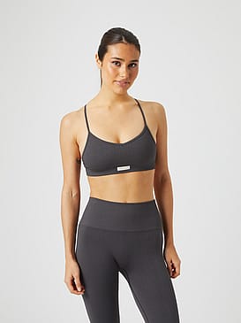 Björn Borg Ribbed Strap Bra Grå L/XL