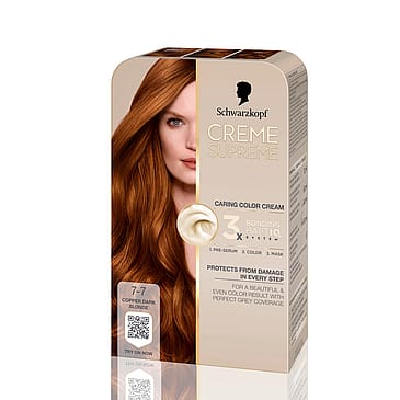 Schwarzkopf Creme Supreme Caring Color Creme 7-7 Copper Dark Blonde