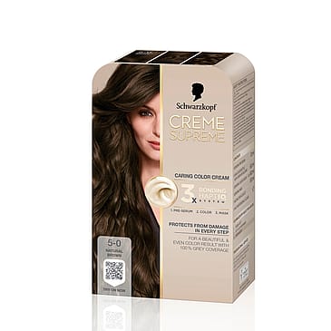 Schwarzkopf Creme Supreme Caring Color Creme 5-0 Natural Brown