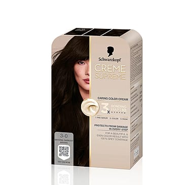 Schwarzkopf Creme Supreme Caring Color Creme 3-0 Natural Black Brown