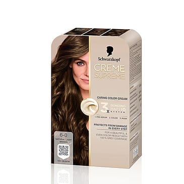 Schwarzkopf Creme Supreme Caring Color Creme 6-0 Natural Light Brown
