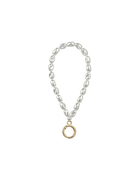 IDEAL OF SWEDEN Beaded Wristlet Strap Pearl