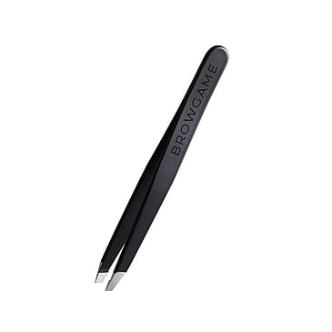 Browgame Cosmetics Signature Tweezer Slanted Soft Touch Black