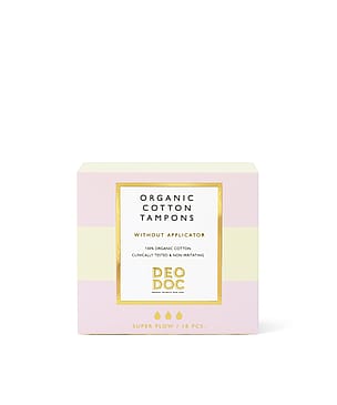 DeoDoc Organic Cotton Tampons Without Applicator Super flow/ 18 stk.
