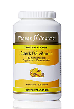 Fitness Pharma Stærk D3 vitamin 300 kaps.