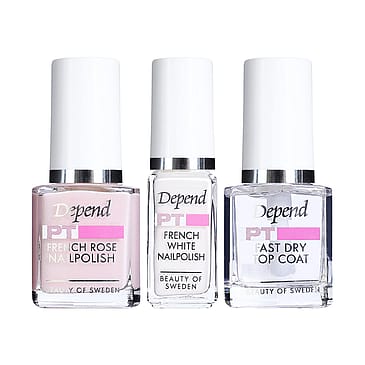 Depend Fransk Manicure Kit Rosa
