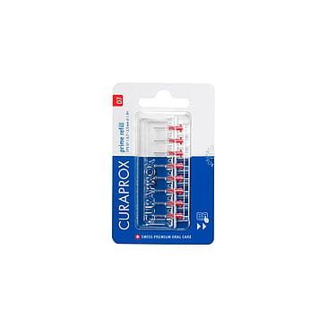 Curaprox Prime Refill + 8 stk mellemrumsbørster Rød/ 0,7 mm