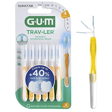 GUM TravLer Gul, 6 stk.