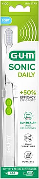 GUM Sonic Daily Batteritandbørste Hvid Soft