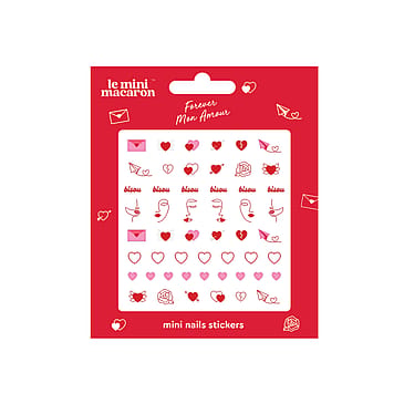 Le mini macaron Mini Nail Art Stickers Forever Mon Amour