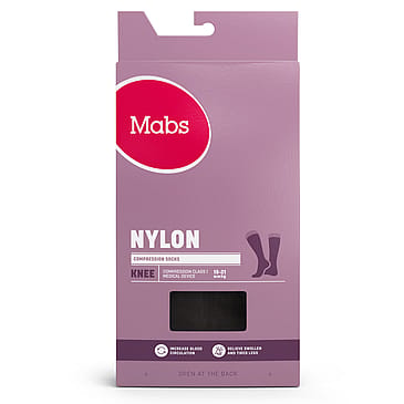 Mabs Nylon Knæstrømpe Wide Sort Sand S