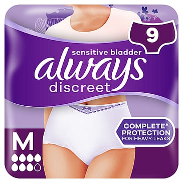 Always Discreet Inkontinestrusser Plus Medium 9 stk