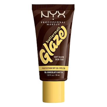 NYX PROFESSIONAL MAKEUP Buttermelt Glaze Soft Glow Skin Tint SPF30 10 Chocolate Butta