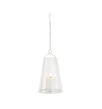 Sirius Albert Lanterne H23cm,  Klar/Hvid, Med Sille Outdoor