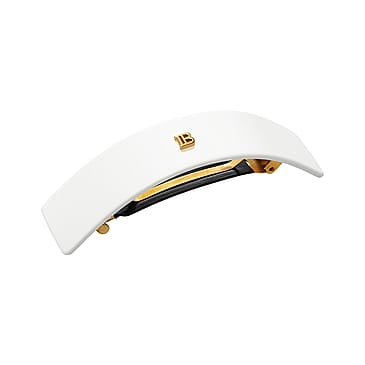 BALMAIN PARIS Hair Couture Cellulose Acetate Barrette Pour Cheveux Large White