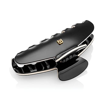 BALMAIN PARIS Hair Couture Cellulose Acetate Pince à Cheveux Medium Black White