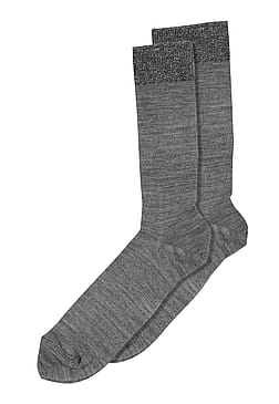 mp Woman Uld/silke strømper Grey Melange 37-39