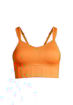 Casall Seamless Rib Padded Sports Bra Juicy Orange S