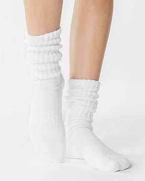 Pointe Studio Slouch Crew Grip Sock White 39-42