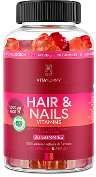 VitaYummy Hair & Nails Mixed, Raspberry & Peach 90 stk.