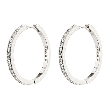 Pilgrim Ebna Crystal Hoops Sølvbelagt Maxi