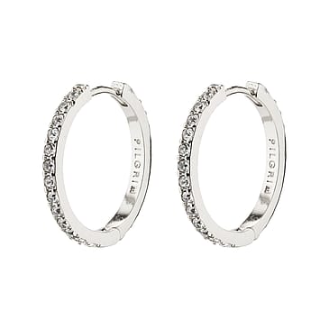 Pilgrim Ebna Crystal Hoops Sølvbelagt Medium