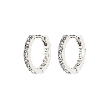 Pilgrim Ebna Crystal Hoops Sølvbelagt Small