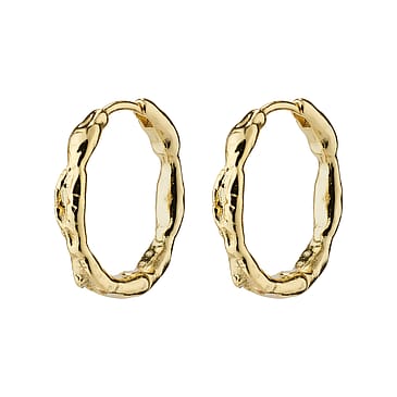 Pilgrim Eddy Genanvendt Organic Shaped Hoops Medium Guld Belagt