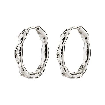 Pilgrim Eddy Genanvendt Organic Shaped Hoops Medium Sølv Belagt