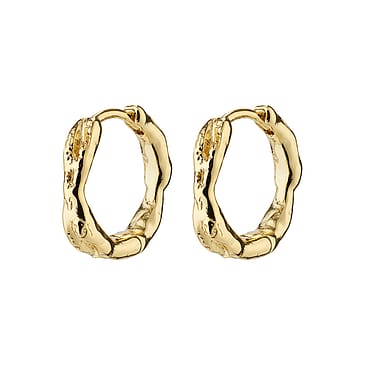 Pilgrim Eddy Genanvendt Organic Shaped Hoops Small Guld Belagt