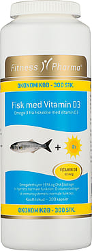 Fitness Pharma Fiskeolie Vitamin D3 300 kaps.