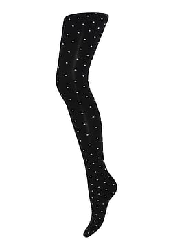Sneaky Fox Dot Strømpebuks Black/Ecru Onesize