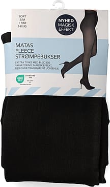 Matas Striber Fleece strømpebukser Sort S/M