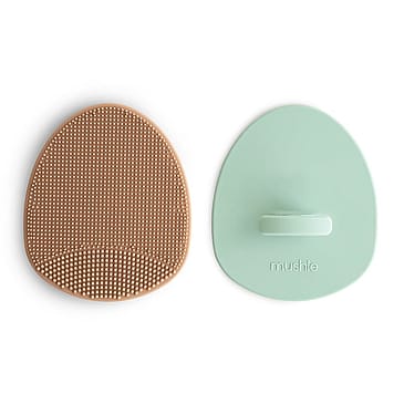 Mushie Babybørste 2-Pak Natural/Cambridge Blue