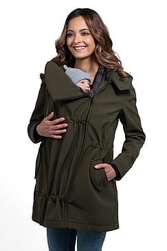 Wombat Shell Graviditets- og bærejakke Camo Green L