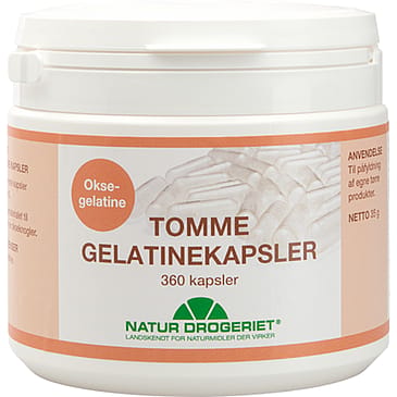 Natur Drogeriet Gelatine tomme kapsler 360 stk.