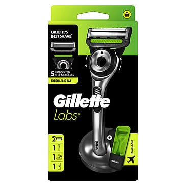 Gillette Labs Barberskraber med ExfoBar Travel Case 2UP