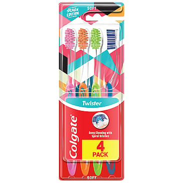 Colgate Twister Tandbørste Soft 4-pak